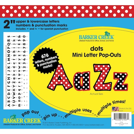 Barker Creek Dots 2" Letter Pop-Outs, 676 Characters/Set 1907